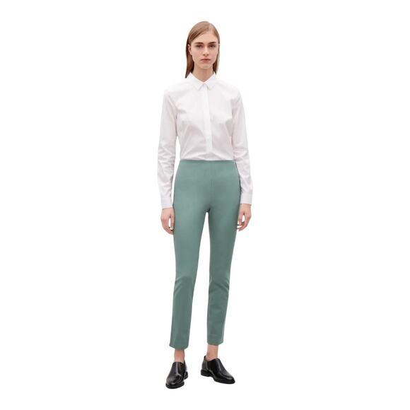 NWT COS Women's Ankle Zips Slim Fit Trousers Size 12 Green - Picture 1 of 9